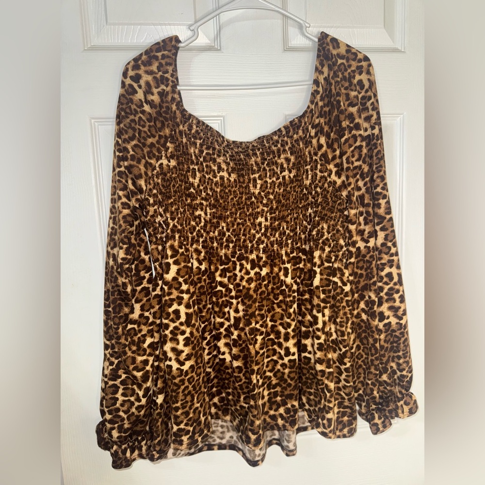 White Birch Leopard Print Blouse - Picture 8 of 8